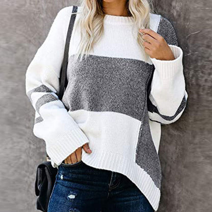 Lässiger Pullover in Patchwork-Optik