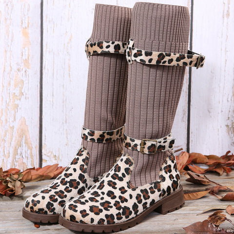 Berbel - Wadenhohe Stiefel mit Leopardenmuster