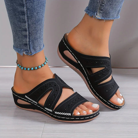 Estelle - Damen Hallow Out Design Keilsandalen