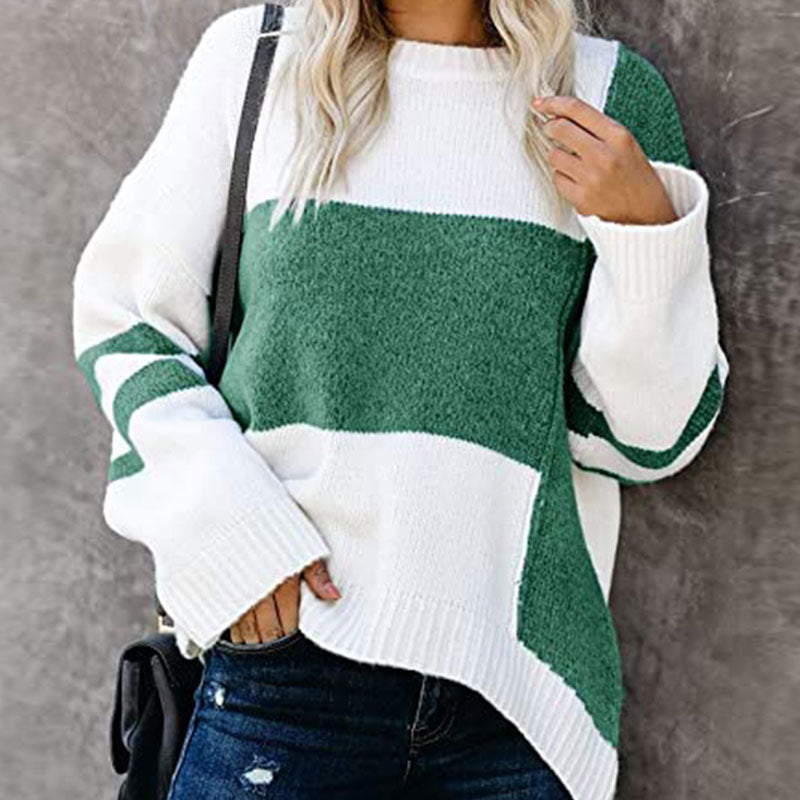 Lässiger Pullover in Patchwork-Optik