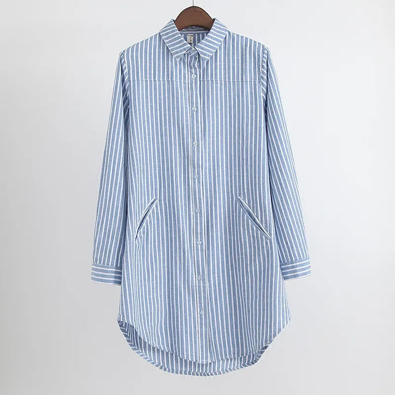 Gina - Oversize-Bluse Women Striped Style