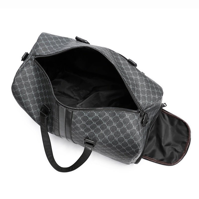 Karierte Reisetasche für Herren mit doppeltem, verstärktem Griff - Mauro