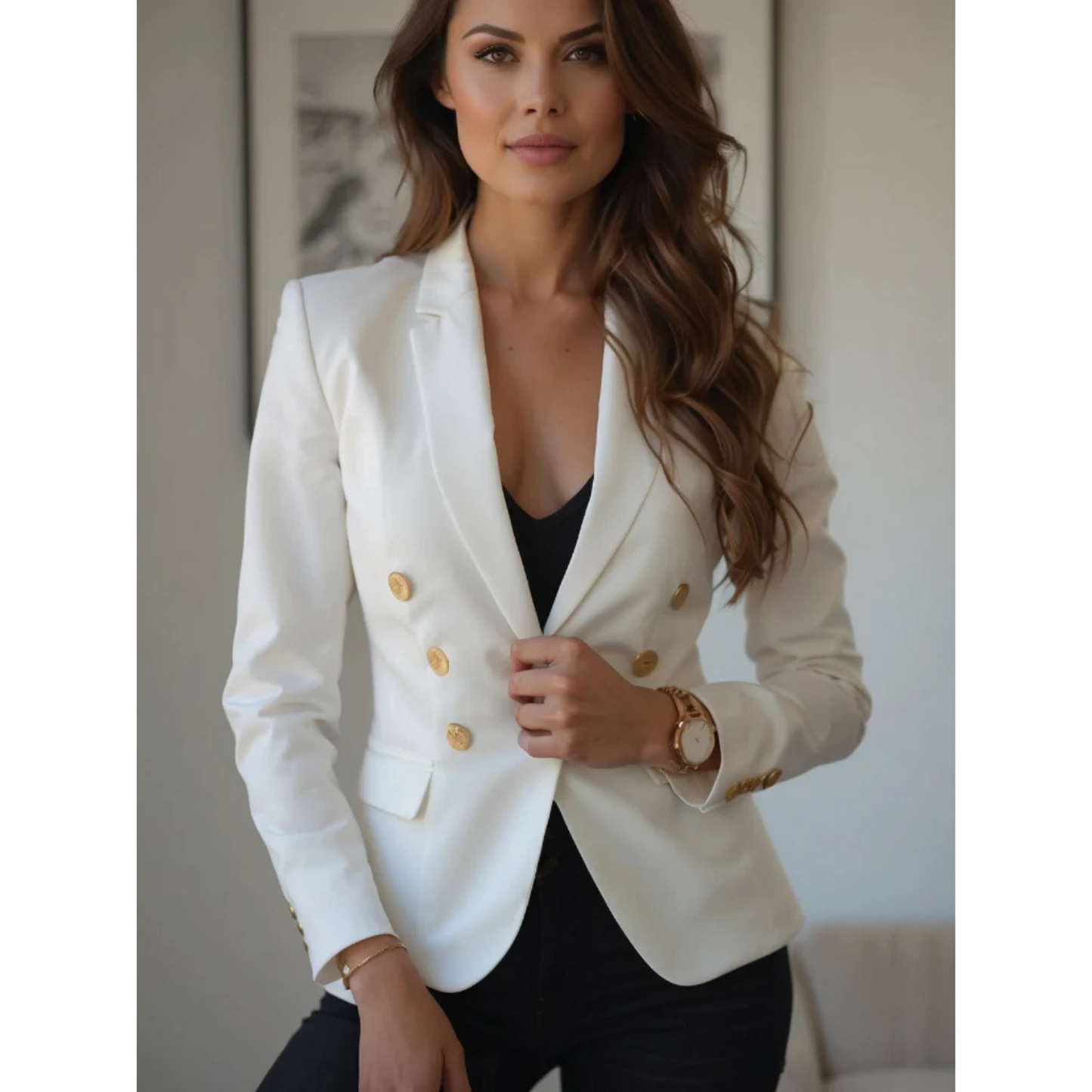 Vanessa - Eleganter Baumwoll-Luxus-Blazer für Damen