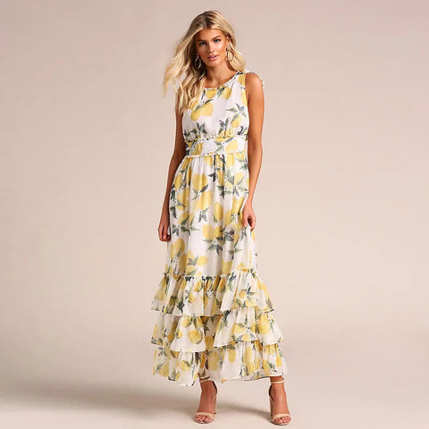 Margaret - ärmelloses Kleid mit Druck