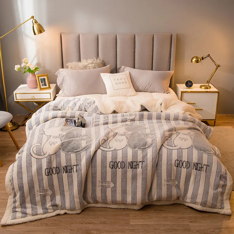 Gesteppte Winterdecke mit Muster