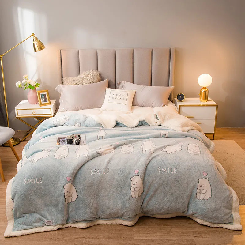 Gesteppte Winterdecke mit Muster