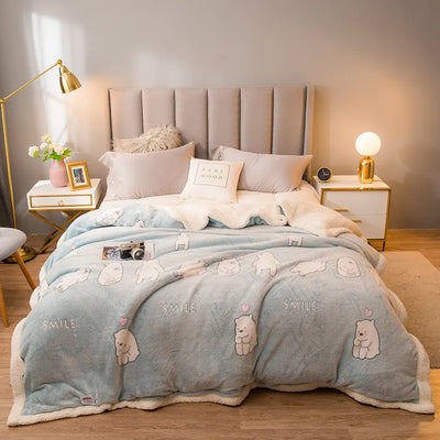 Gesteppte Winterdecke mit Muster