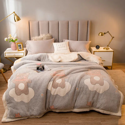 Gesteppte Winterdecke mit Muster