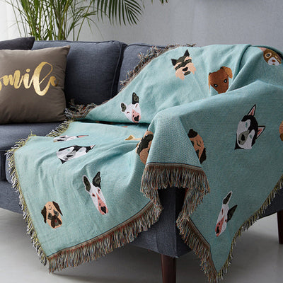 Baumwolldecke mit Hunden