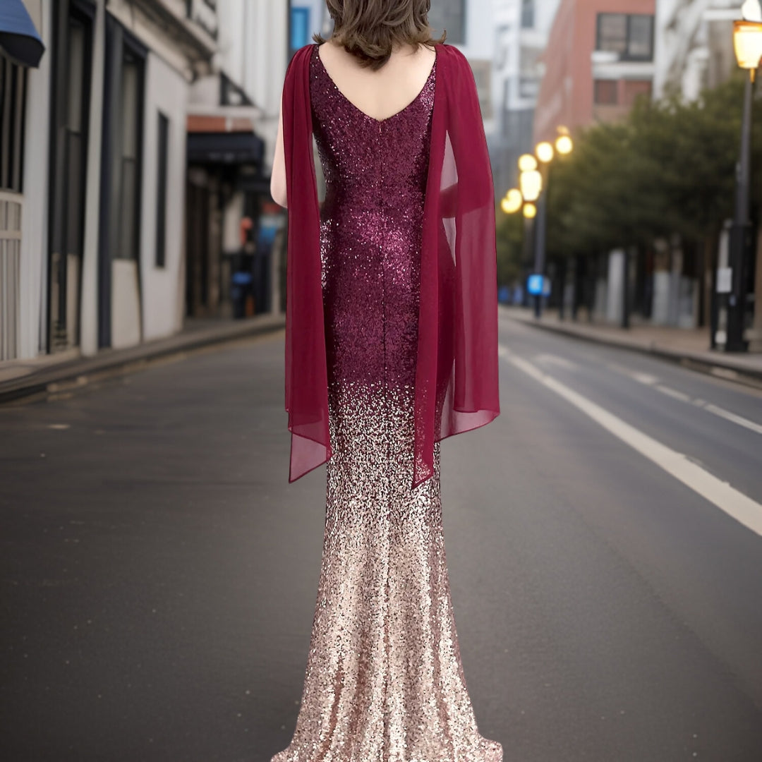 Rominana - Eleganter Abendkleid mit Schal