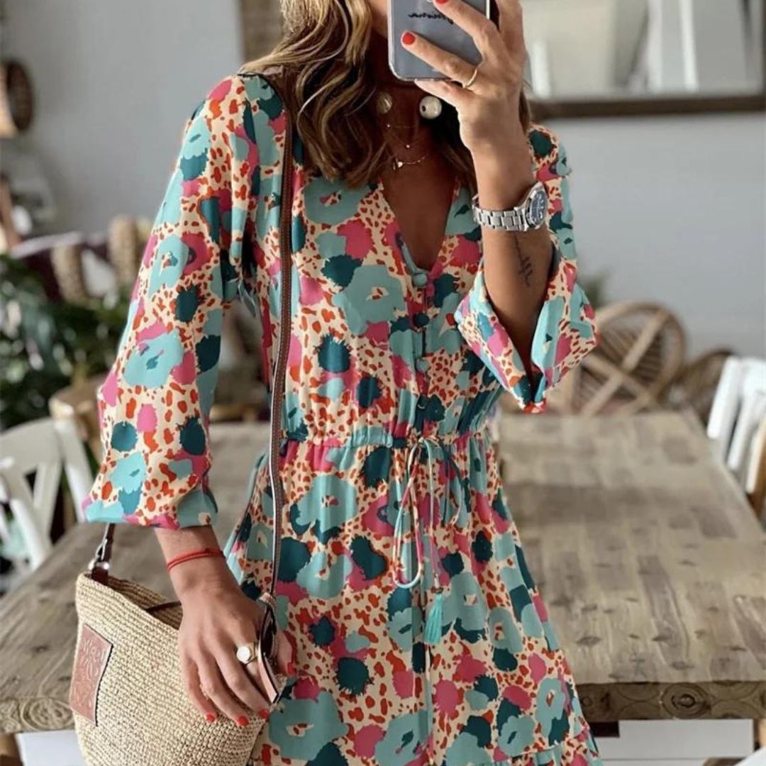 Amara - Langes Boho-Kleid mit Paisley-Muster