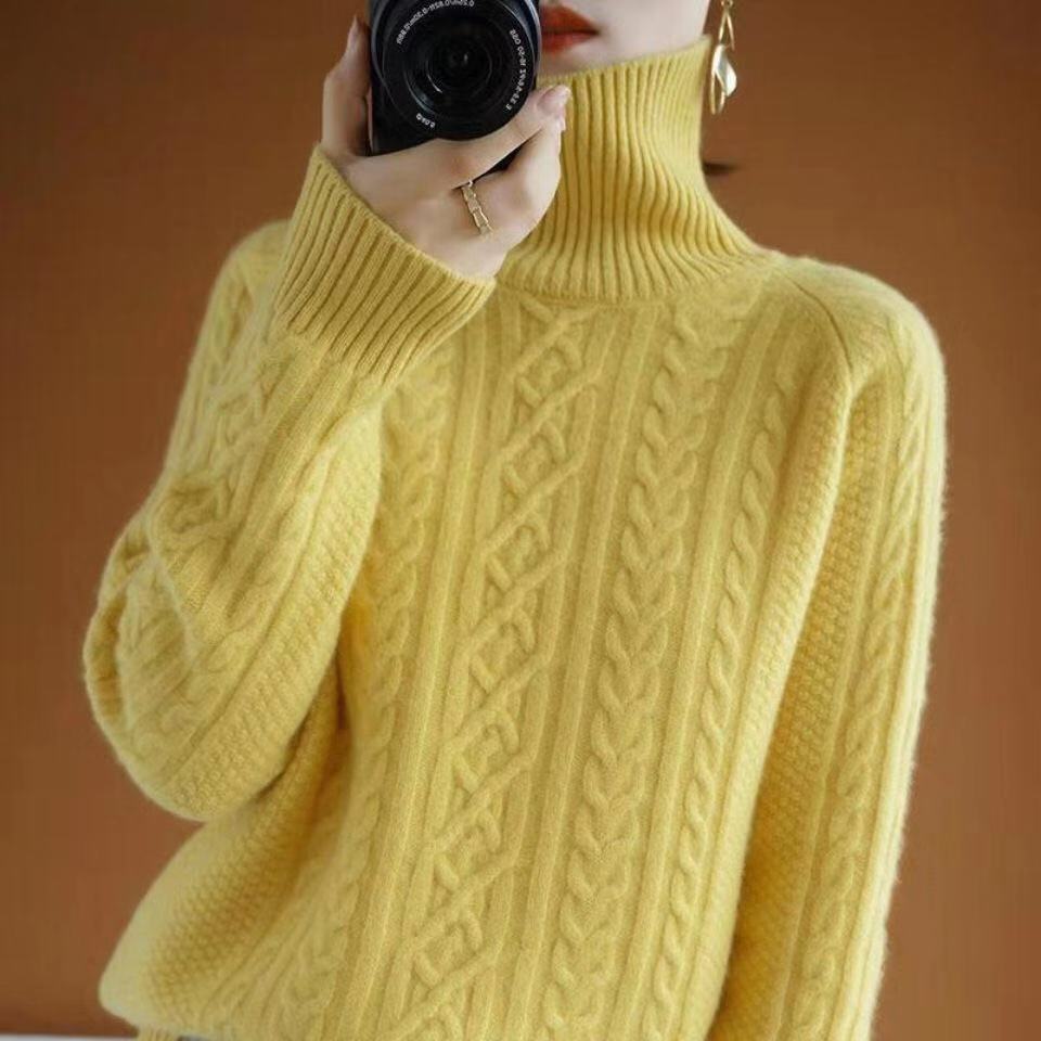 Eva - Gestrickter Rollkragenpullover aus Kaschmir