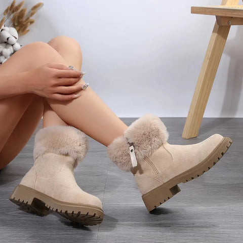 Anne - Warme Winter-Plush-Stiefel mit Reißverschluss für Frauen