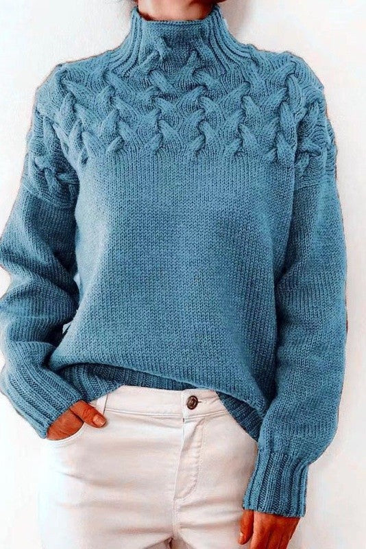 Claudine - Strickpullover mit Stehkragen