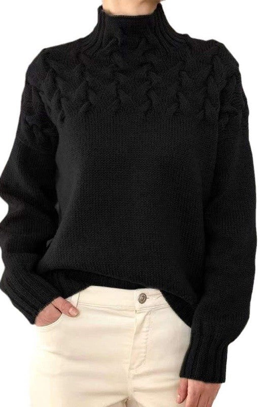 Claudine - Strickpullover mit Stehkragen