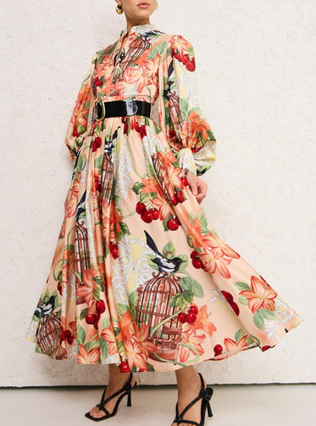 Azalea -  Print in Fortune Midikleid