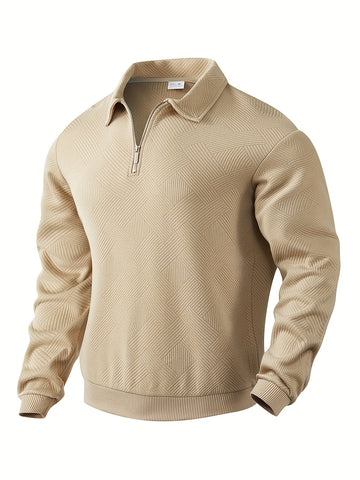 Theon - Vintage-Pullover mit Reißverschluss und geometrischem Design