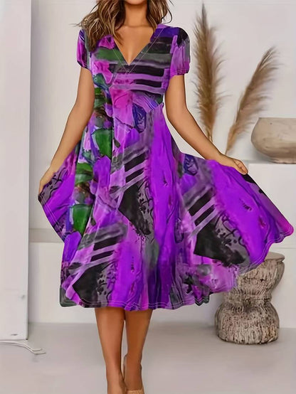 Abiyah - Lässiges Bohème-Kleid mit kurzen Ärmeln