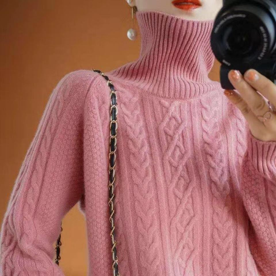 Eva - Gestrickter Rollkragenpullover aus Kaschmir