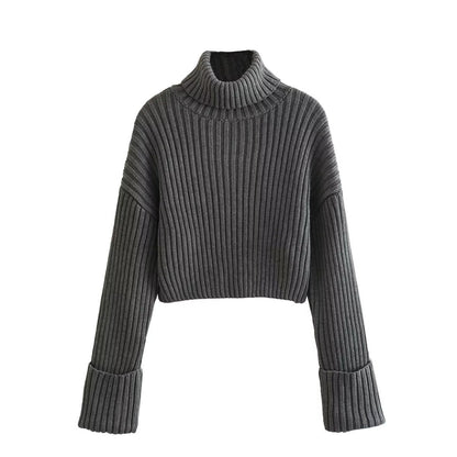 Eva - Damen Gerippter Rollkragenpullover