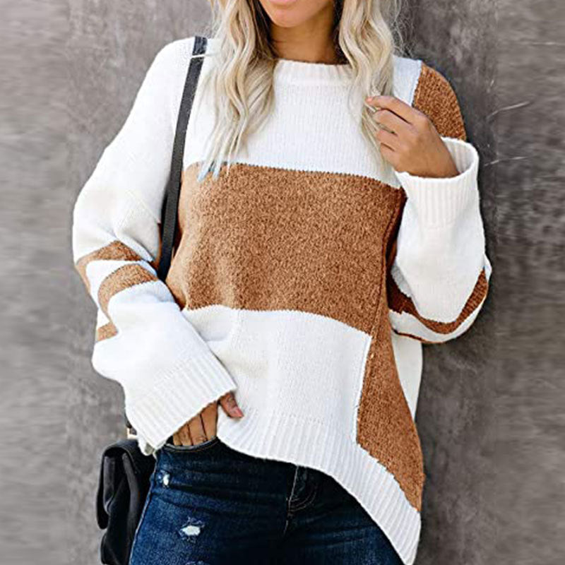 Lässiger Pullover in Patchwork-Optik