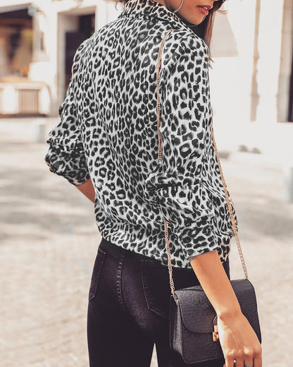 LEONA- Bluse mit Leopardenmuster