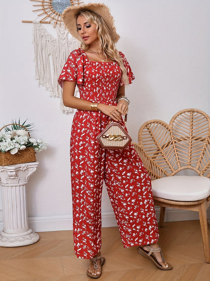 Helena - Eleganter weiter Jumpsuit mit Blumendruck