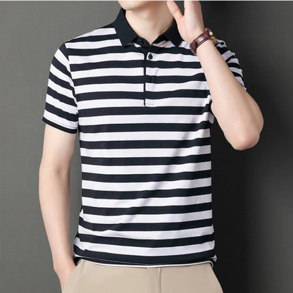 Klassisches Streifen Herren Polo Shirt