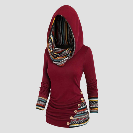 Marja - Damen-Kapuzenpullover im Boho-Stil