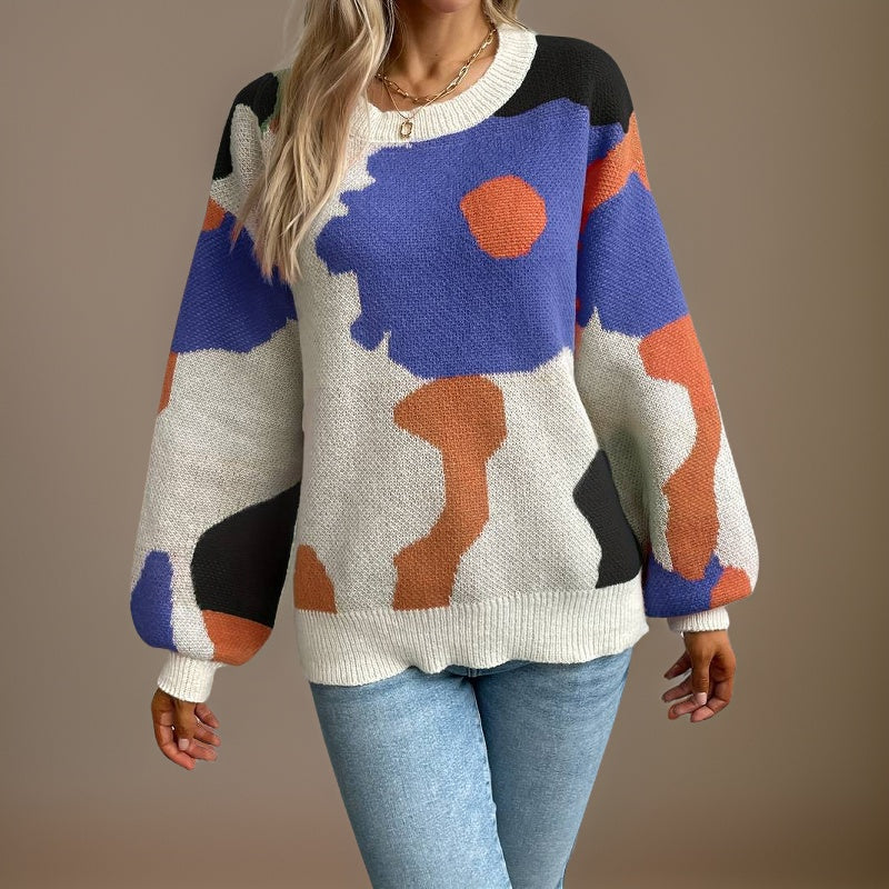 Bunte Pullover mit Rundhalsausschnitt