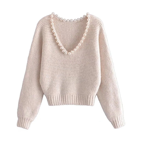 Angèle - Schicker und lässiger Pullover mit falscher Perle