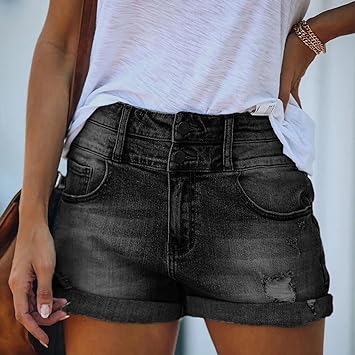 Clio - Zerrissene Denim-Shorts