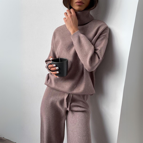 Carmel - 2-teiliges Set, Rollkragenpullover und lange Hose