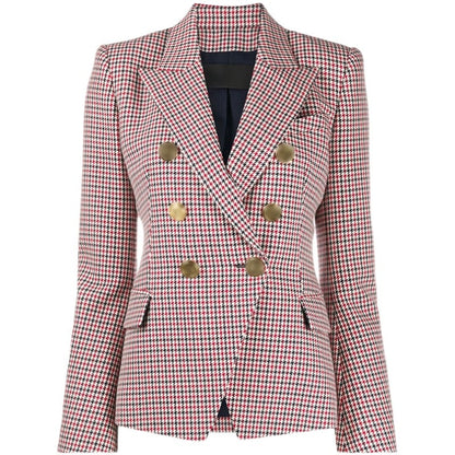 Vivi - Damen Hahnentritt Blazer mit Doppelknopfleiste