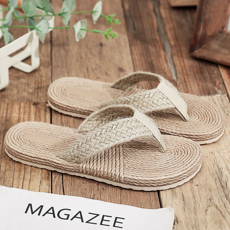 Nelinha - Flip-Flops aus Kunststroh für Damen lässige Strandsandalen