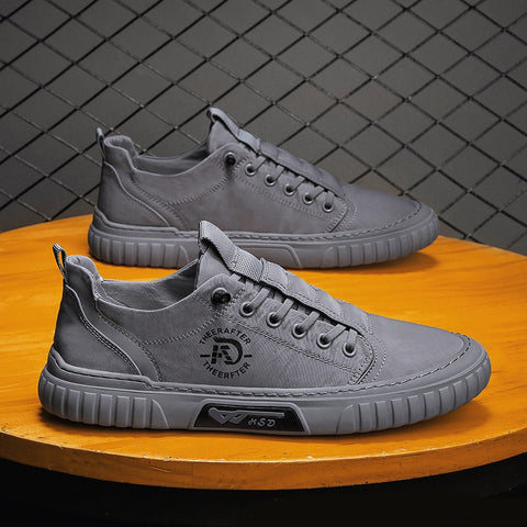 Herren Freizeitschuhe aus mattgrauem atmungsaktivem Stoff - Lior