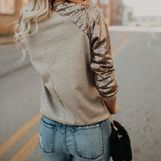 Tatjana - Damen-T-Shirt mit Pailletten für Frühjahrsmode