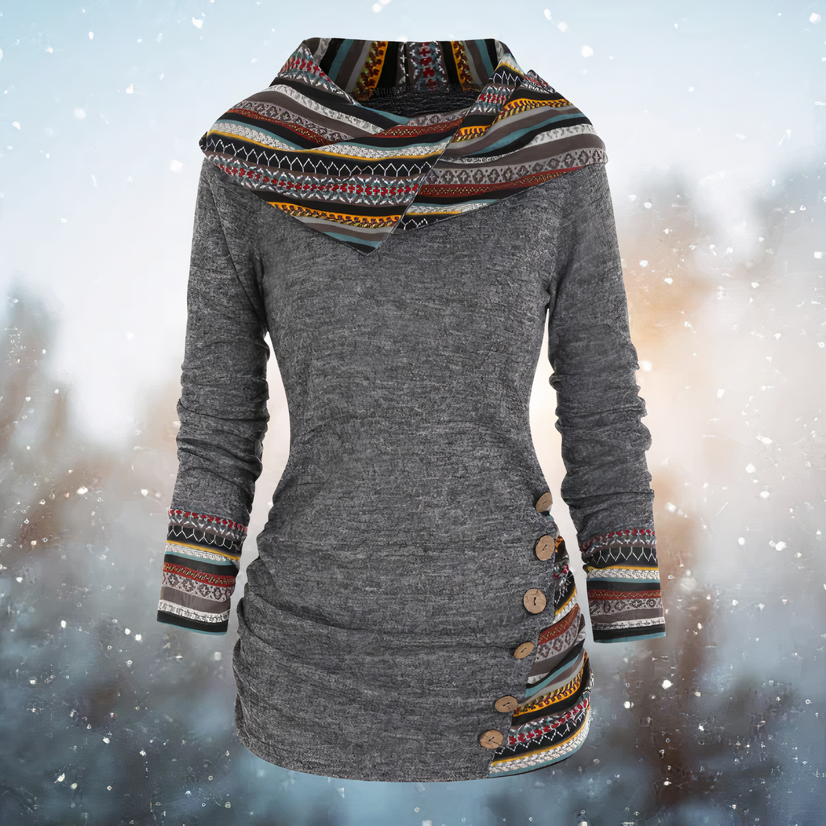 EMMA - Stylischer Tribal-Kapuzenpullover