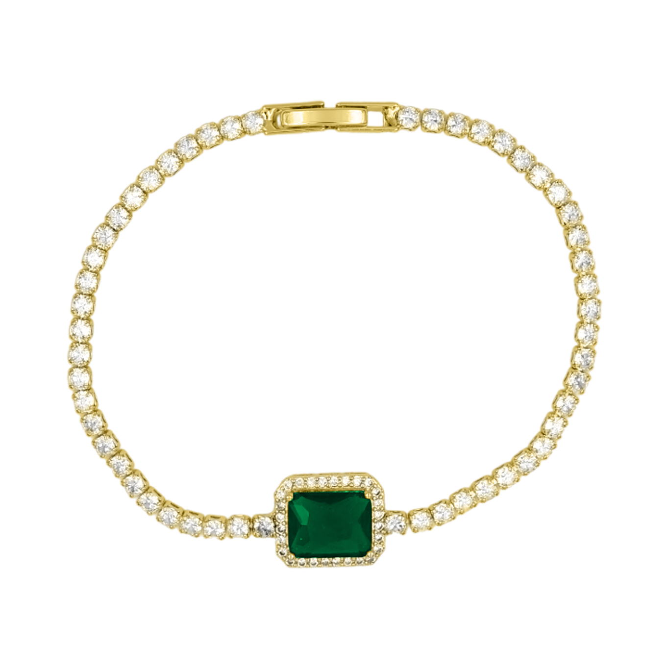 Tennis Emerald Armband 14K Vergoldet