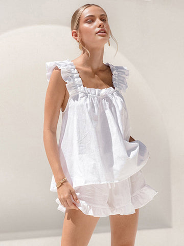 Micaela - Boho Ruffle Shorts Set