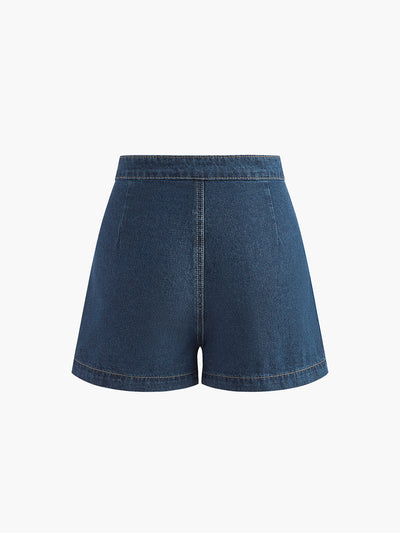 Saula - Denim Schößchenweste mit Shorts Set