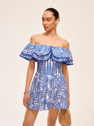 Hanna - Halbtransparentes Kleid mit geraffter Schulterpartie