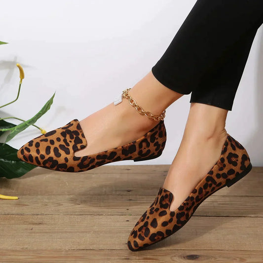 Ivy - Leopard spitze zehen loafers