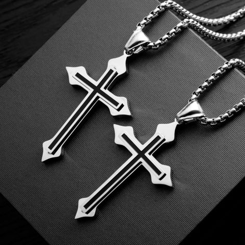Vintage Kreuz-Anhänger Halskette