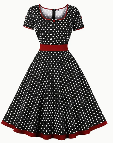 ADA  - Elegante vintage Polka Kleid für den Frühling/ Sommer