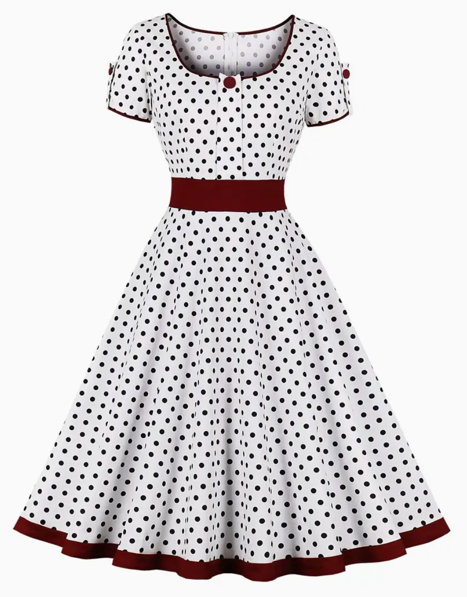 ADA  - Elegante vintage Polka Kleid für den Frühling/ Sommer