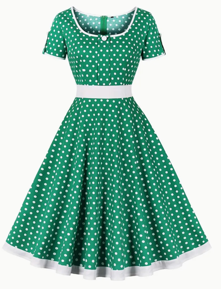 ADA  - Elegante vintage Polka Kleid für den Frühling/ Sommer