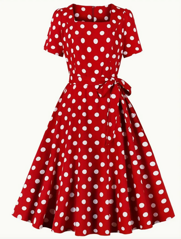 ANKE  - Elegante vintage Polka Kleid für den Frühling/ Sommer