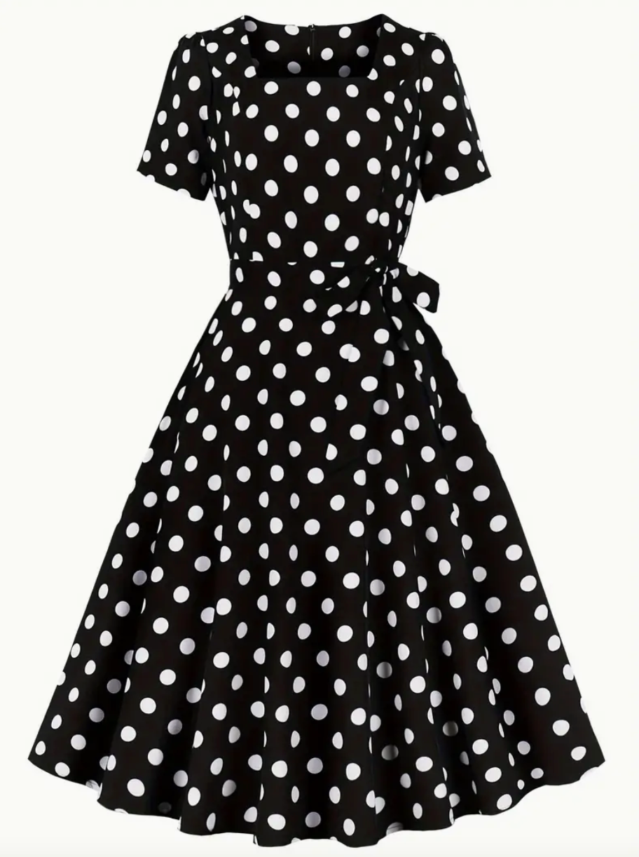 ANKE  - Elegante vintage Polka Kleid für den Frühling/ Sommer