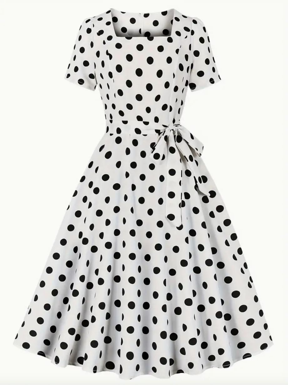 ANKE  - Elegante vintage Polka Kleid für den Frühling/ Sommer